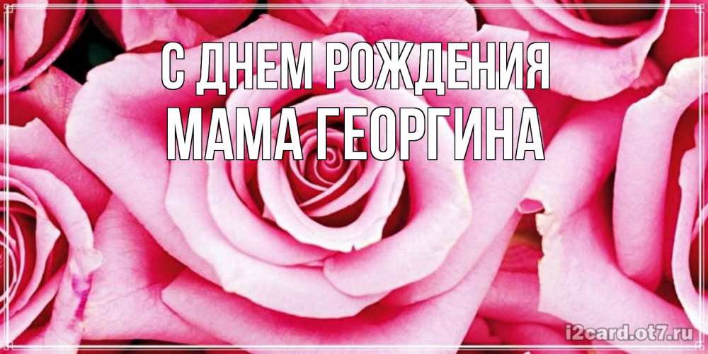 Открытка на каждый день с именем, Мама-Георгина С днем рождения открытка с розовой розой на день рождения Прикольная открытка с пожеланием онлайн скачать бесплатно 