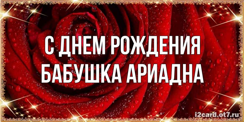 Открытка на каждый день с именем, Бабушка-Ариадна С днем рождения роса на розе блестящая в лучах солнца Прикольная открытка с пожеланием онлайн скачать бесплатно 