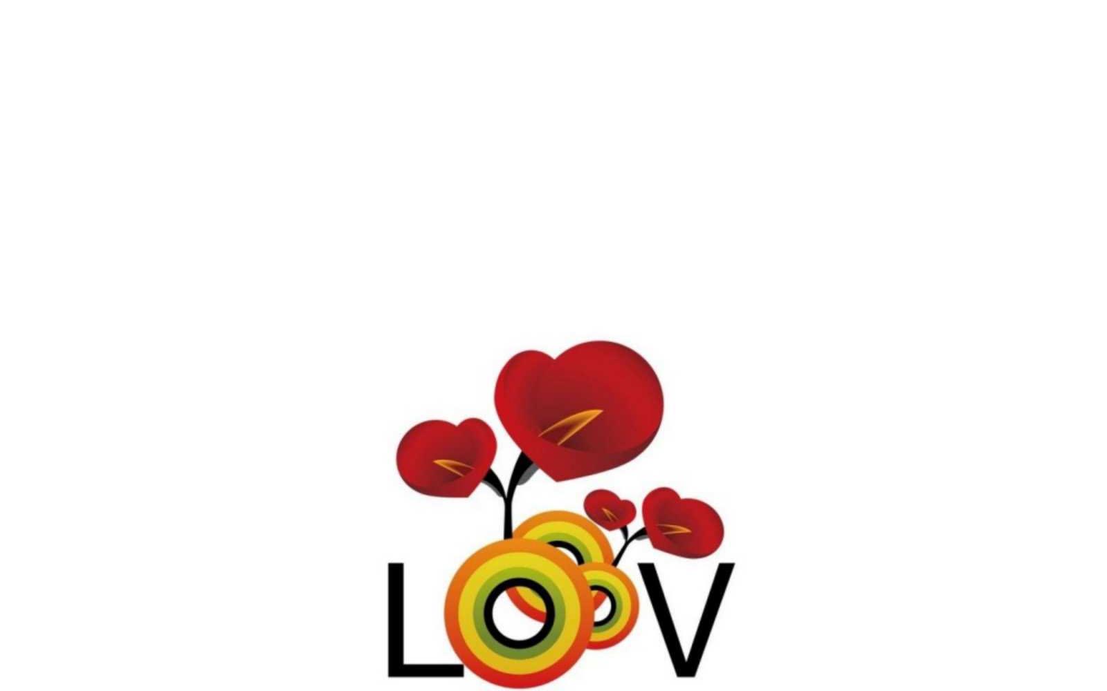 Открытка красивые цветы с надписью LOVE валентинка открытка на день всех влюбленных который отмечается 14 февраля С днем Святого Валентина 