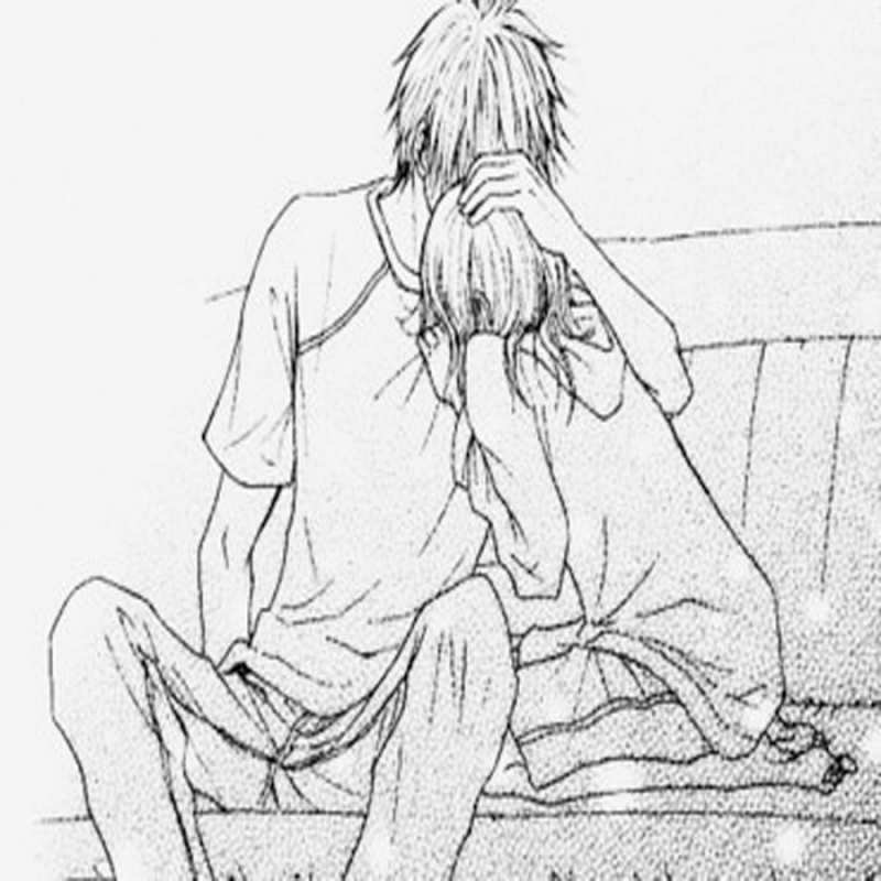 Открытка рисунок в стиле аниме  карандаш  Хочу обнять тебя 