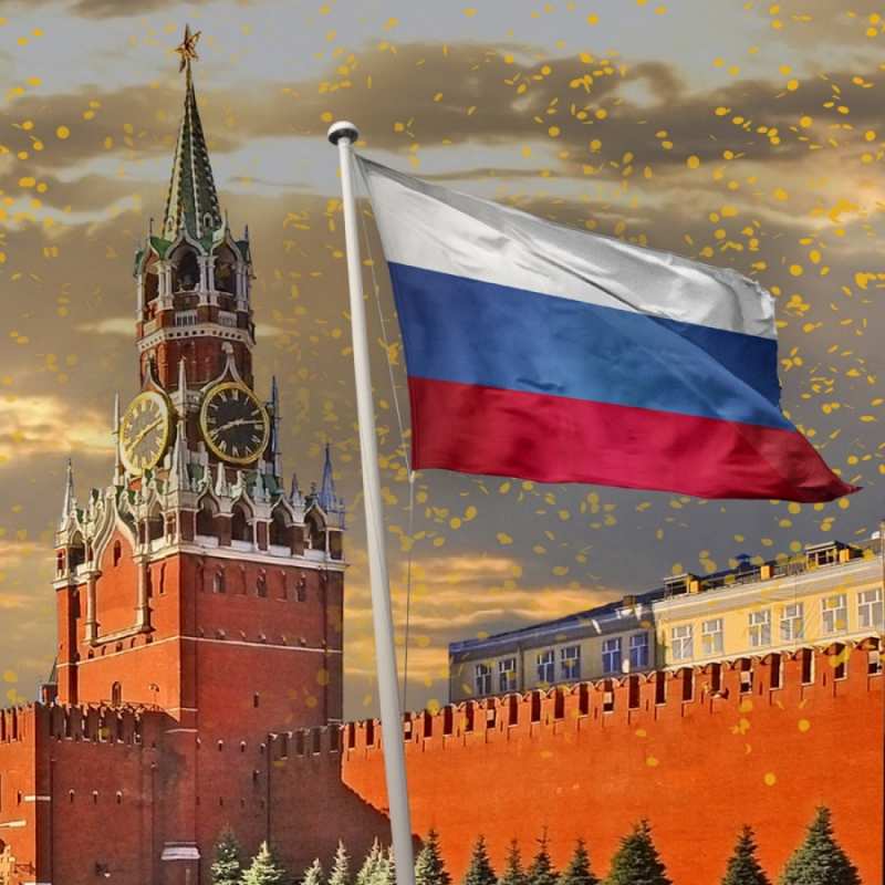 Открытка Кремлевская башня  С днем России   С днем россии 