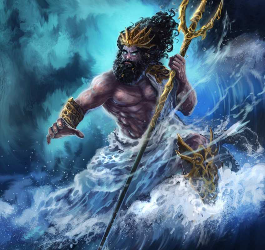 Открытка Нептун в морской пене  с днем Нептуна  С днем нептуна 