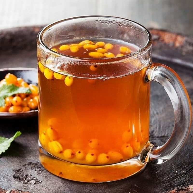 Открытка облепиховый чай  лекарство от простуды  Выздоравливай 