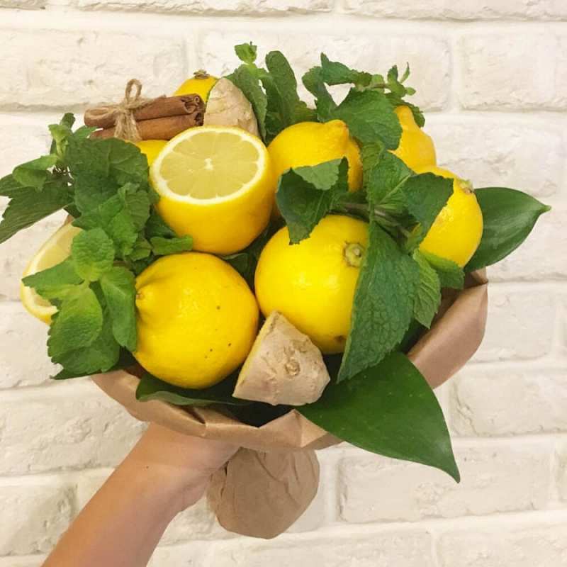 Открытка лимоны и мята  витамины  Выздоравливай 