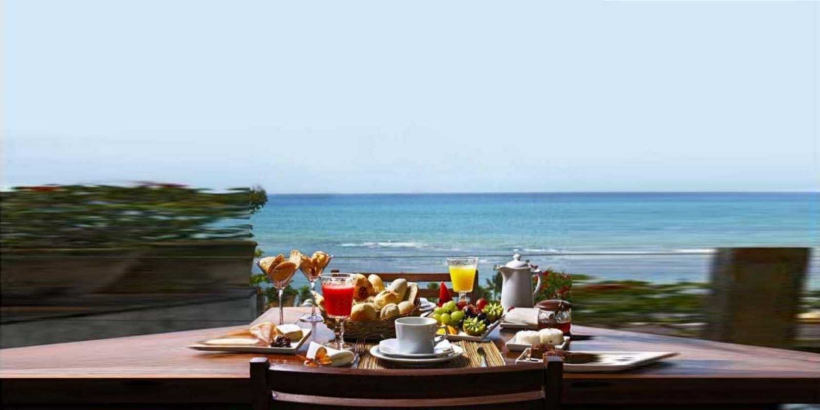 Открытка завтрак с видом на море море, завтрак Доброе утро 