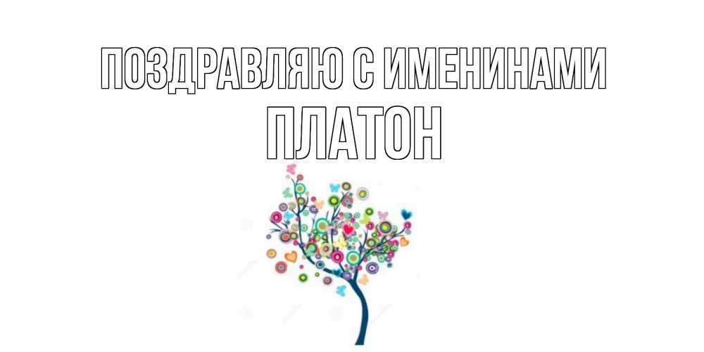 Открытка  Поздравляю с именинами Платон Красивое дерево для любимого дерево