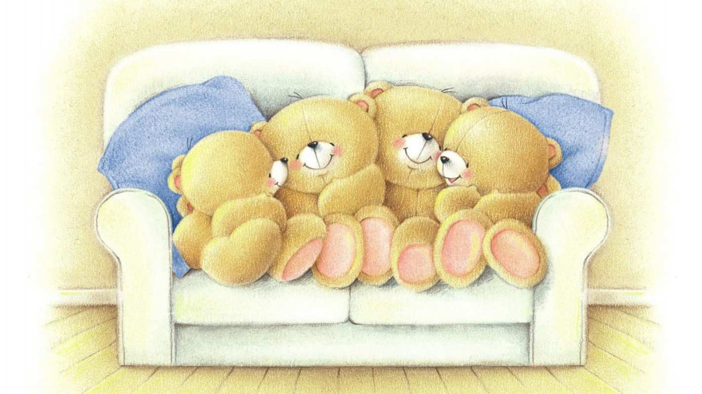 Открытка семья медведей  с днем семьи   С днем семьи 