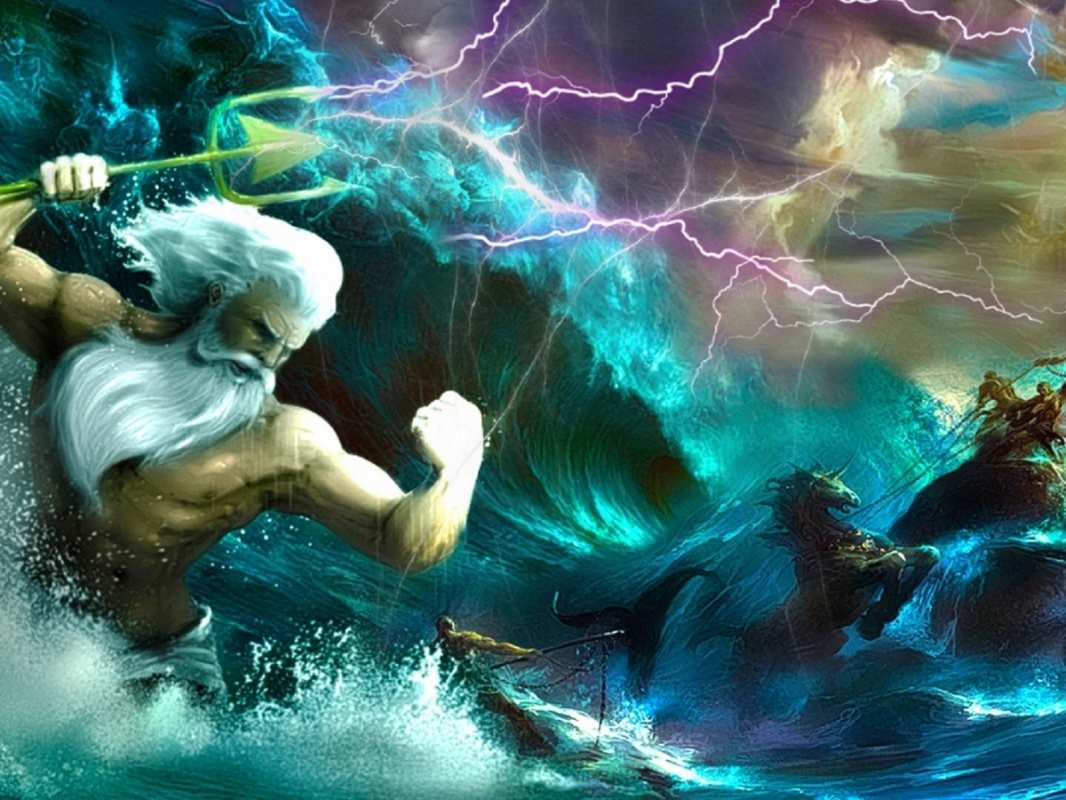 Открытка бушующее море  с днем Нептуна  С днем нептуна 