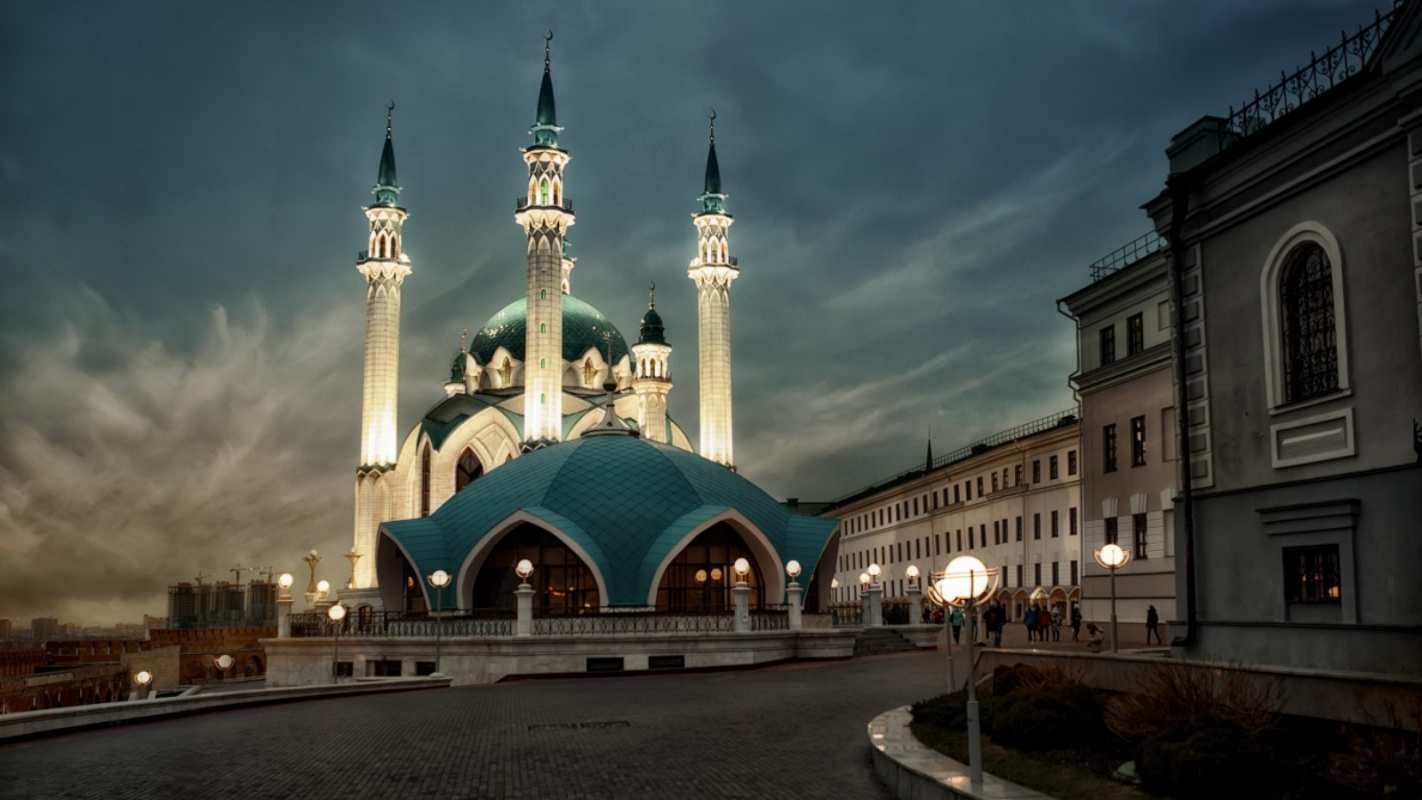 Открытка красивая мечеть  мечеть  С курбан айтом 