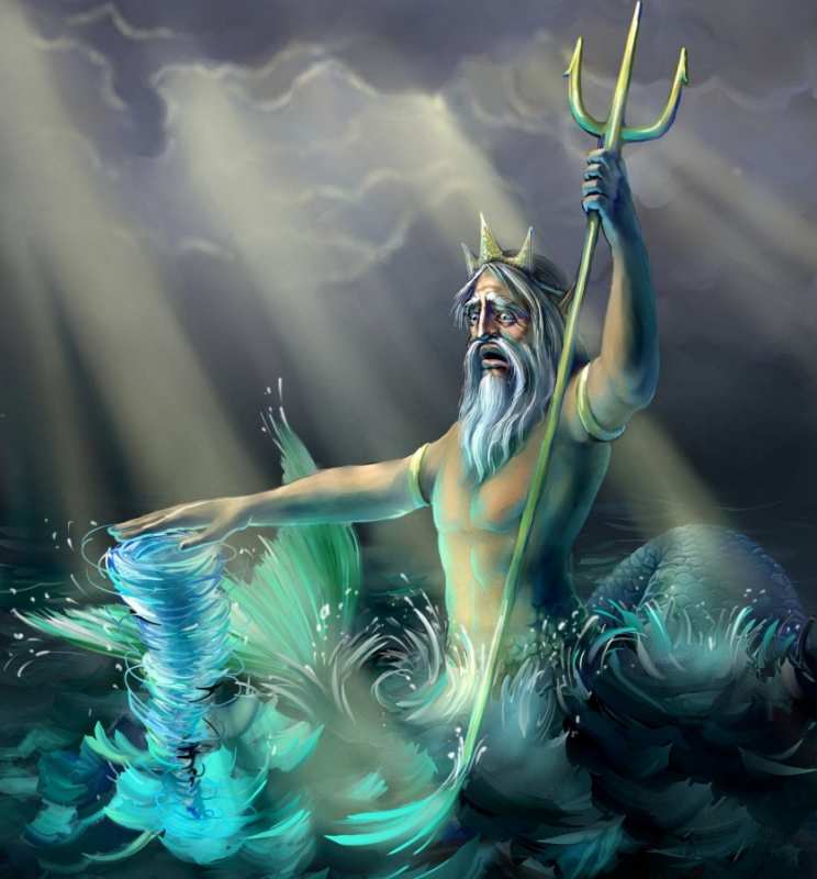 Открытка Нептун создает водоворот  с днем Нептуна  С днем нептуна 