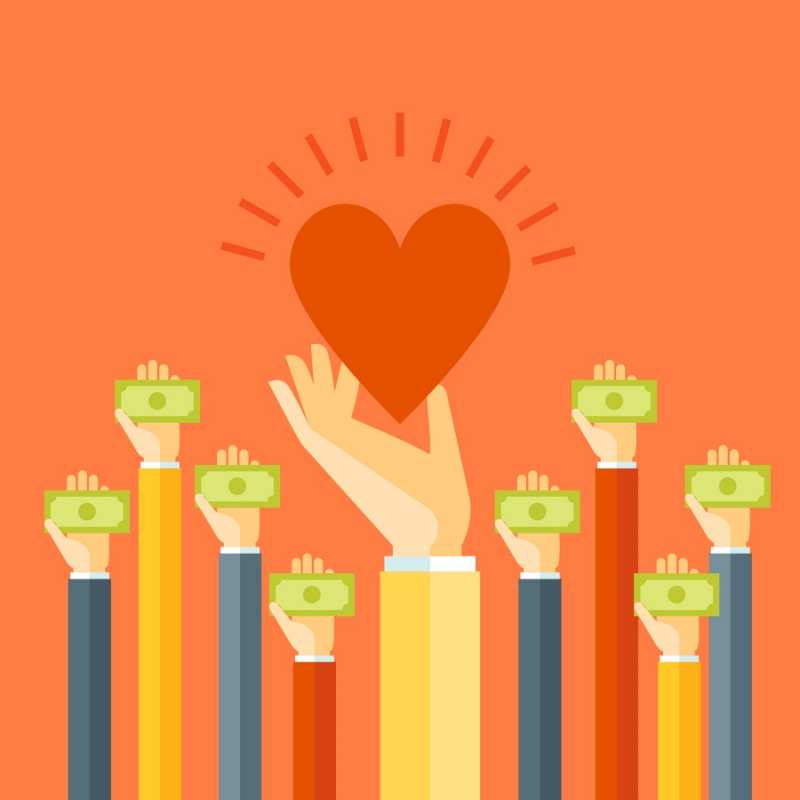 Открытка сбор средств и сердце  С днем волонтера  С днем волонтера 