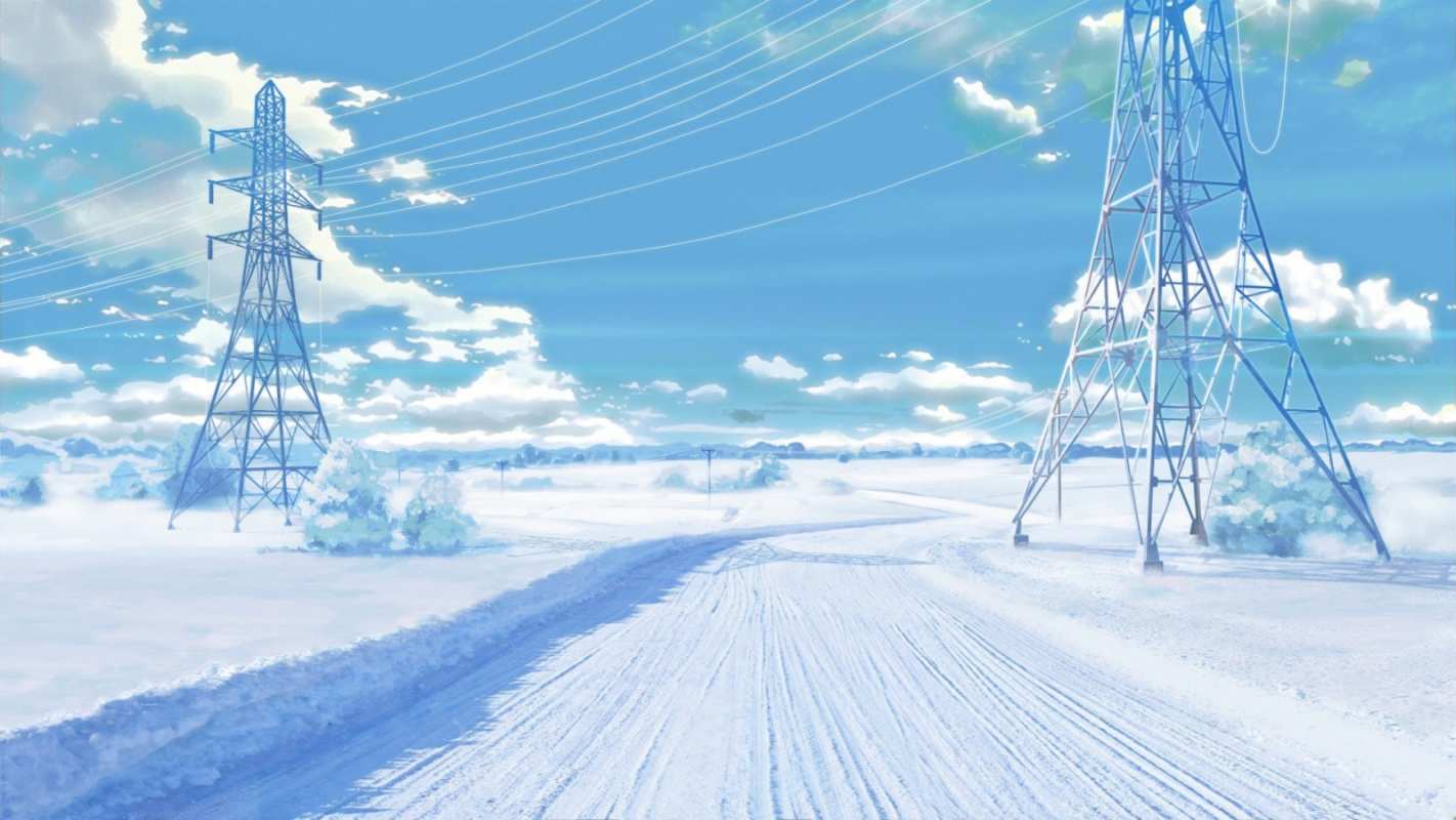 Открытка линия электропередач и дорога зимой  Лэп зима снег  С днем энергетика 