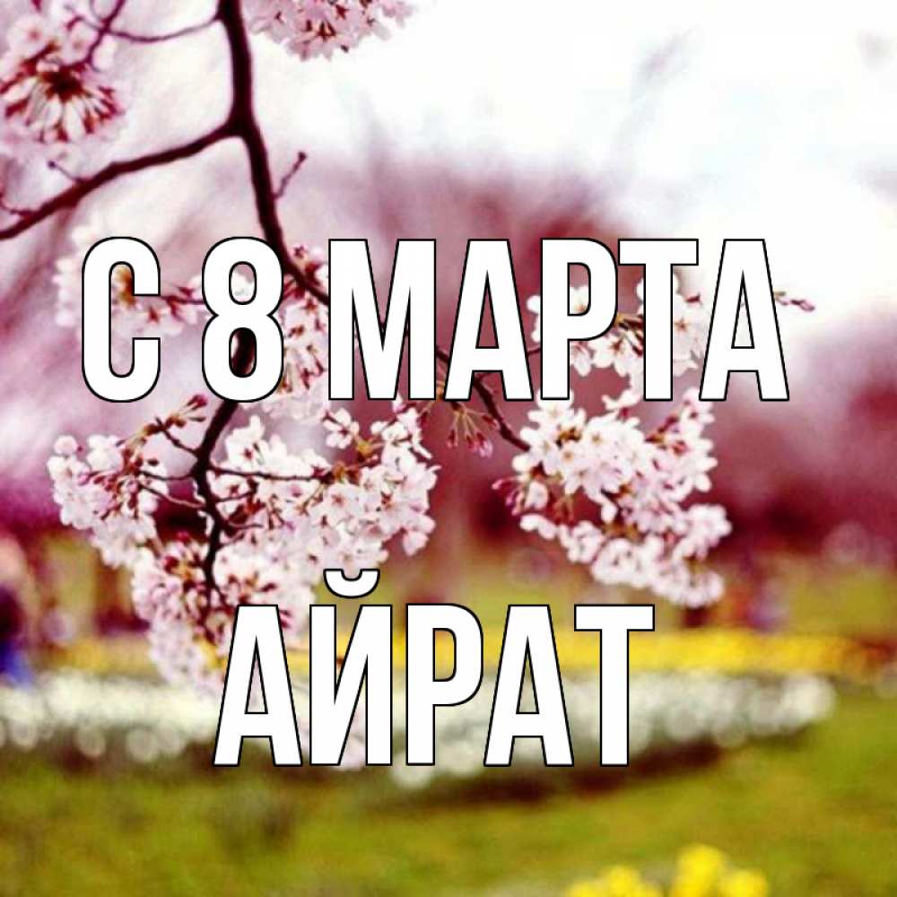 Открытка на каждый день с именем, Айрат С 8 МАРТА яблоня Прикольная открытка с пожеланием онлайн скачать бесплатно 