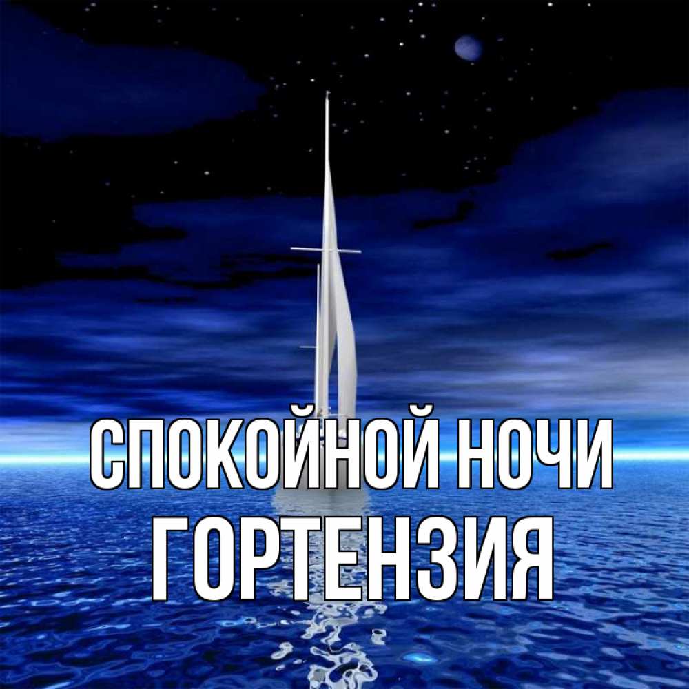 Открытка на каждый день с именем, Гортензия Спокойной ночи ночью Прикольная открытка с пожеланием онлайн скачать бесплатно 