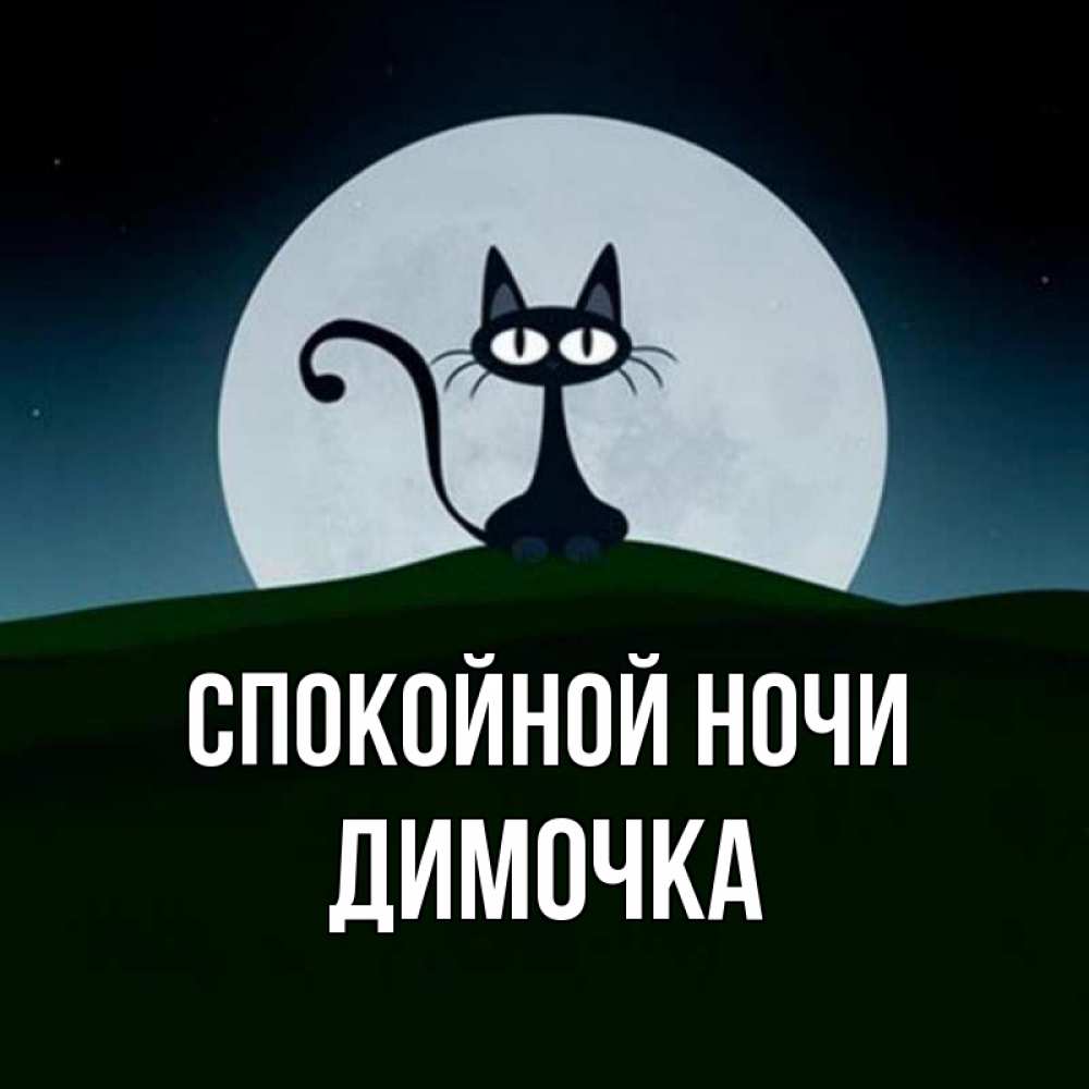 Открытка на каждый день с именем, Димочка Спокойной ночи хорошо выспаться ночью и без кошмаров Прикольная открытка с пожеланием онлайн скачать бесплатно 
