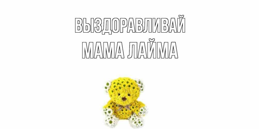 Открытка на каждый день с именем, Мама-Лайма Выздоравливай мишка Прикольная открытка с пожеланием онлайн скачать бесплатно 