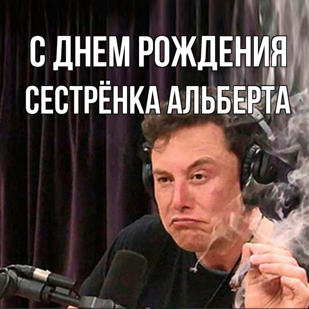 Открытка на каждый день с именем, Сестрёнка-Альберта С днем рождения МЕМ Прикольная открытка с пожеланием онлайн скачать бесплатно 