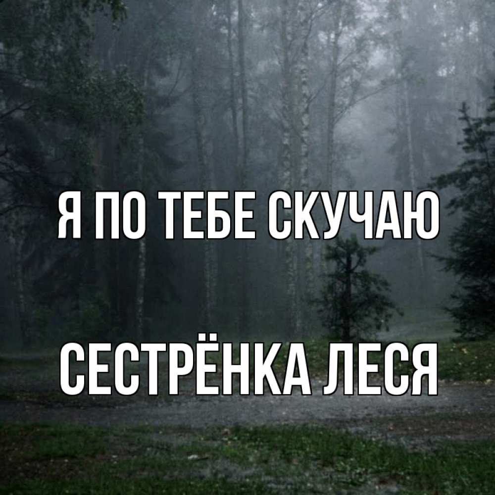 Открытка на каждый день с именем, Сестрёнка-Леся Я по тебе скучаю одна и плохо мне Прикольная открытка с пожеланием онлайн скачать бесплатно 