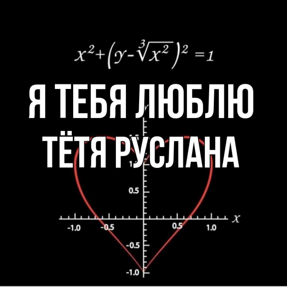 Открытка на каждый день с именем, Тётя-Руслана Я тебя люблю сердечная формула Прикольная открытка с пожеланием онлайн скачать бесплатно 