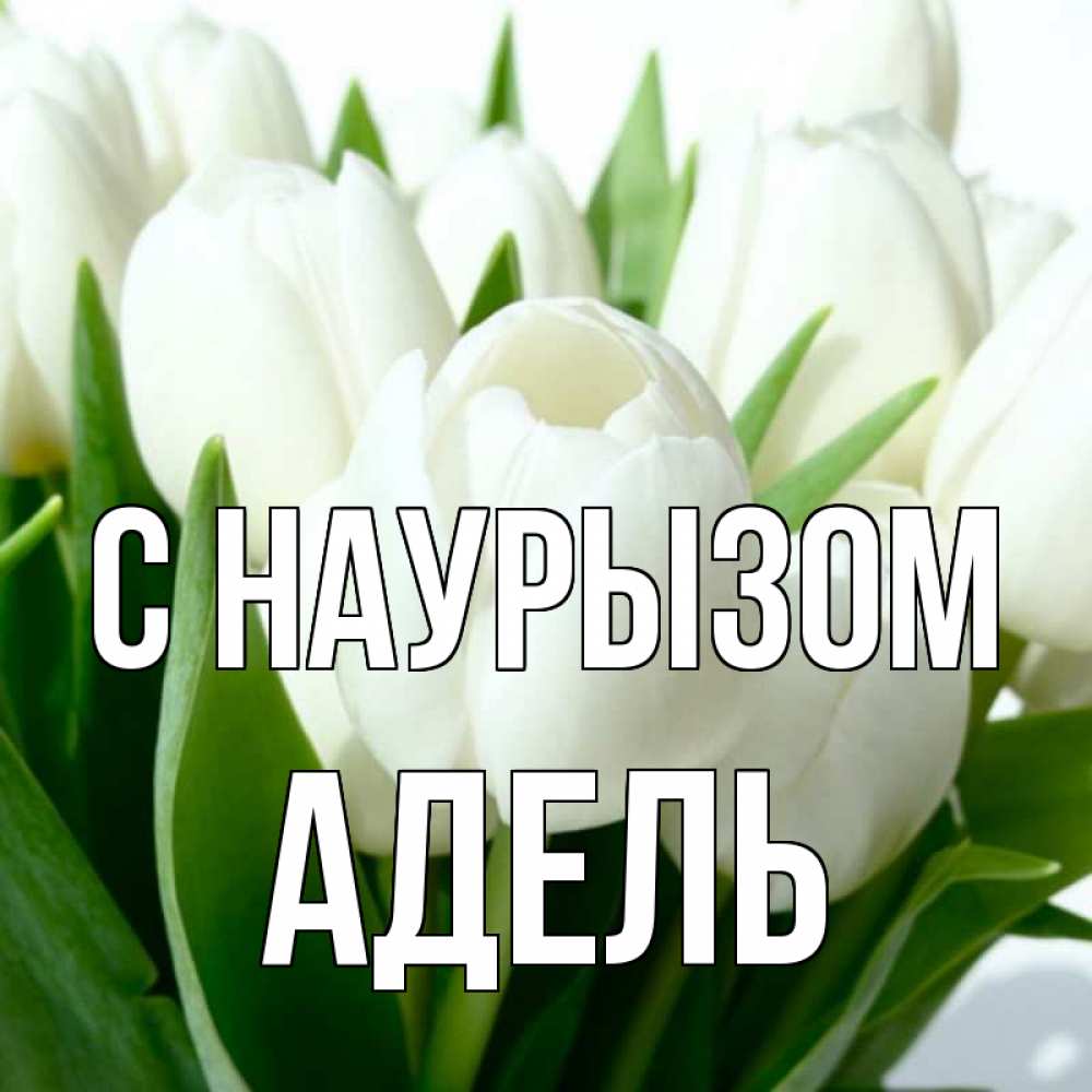 Открытка на каждый день с именем, Адель С наурызом цветы Прикольная открытка с пожеланием онлайн скачать бесплатно 
