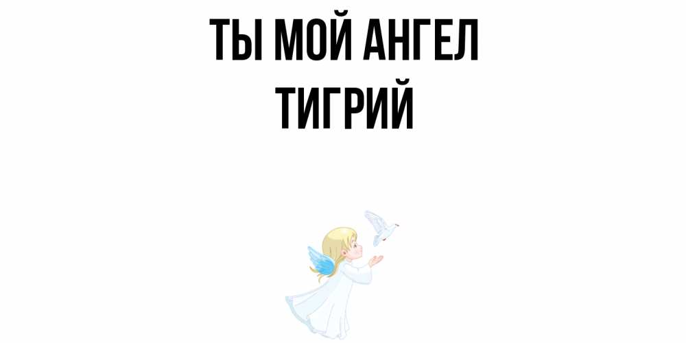 Открытка на каждый день с именем, Тигрий Ты мой ангел ангел, голубь Прикольная открытка с пожеланием онлайн скачать бесплатно 