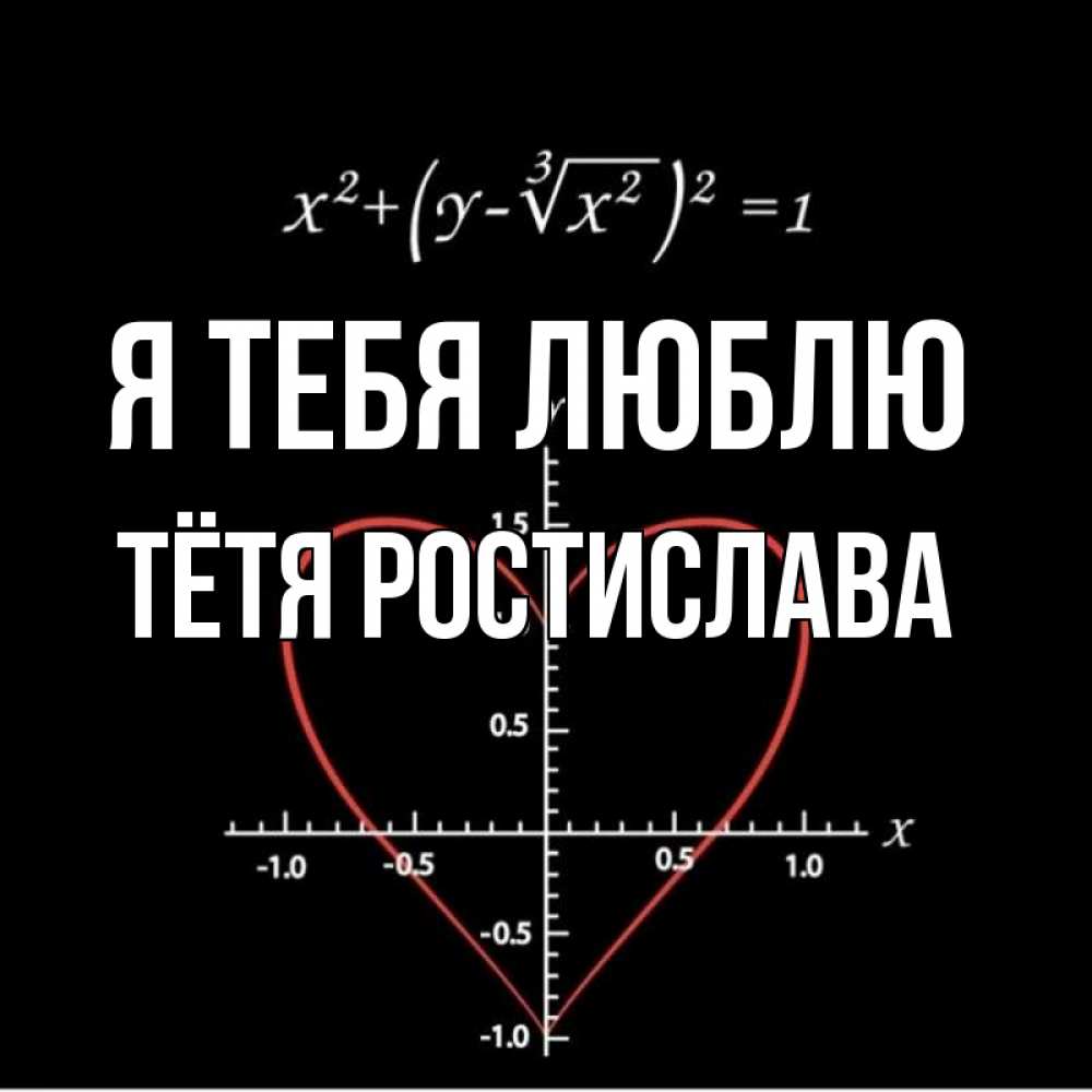 Открытка на каждый день с именем, Тётя-Ростислава Я тебя люблю сердечная формула Прикольная открытка с пожеланием онлайн скачать бесплатно 