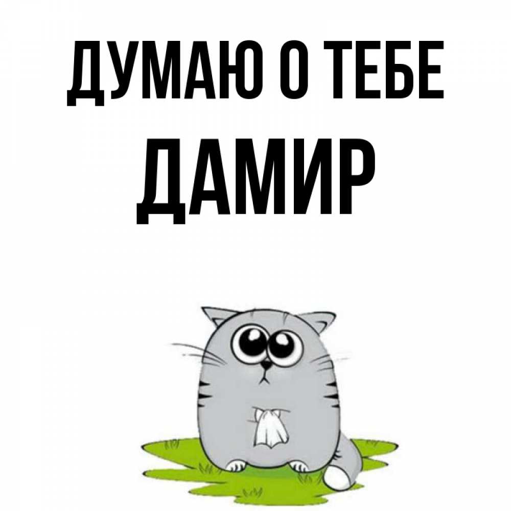 Открытка на каждый день с именем, Дамир Думаю о тебе тоска с платочком Прикольная открытка с пожеланием онлайн скачать бесплатно 