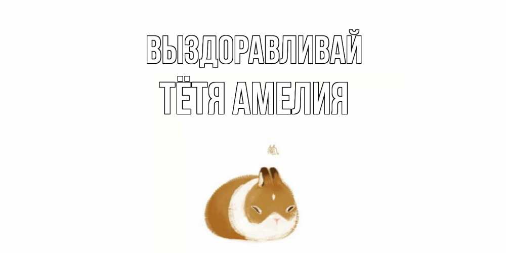 Открытка на каждый день с именем, Тётя-Амелия Выздоравливай морская свинка на открытке с пожеланиями не болеть Прикольная открытка с пожеланием онлайн скачать бесплатно 