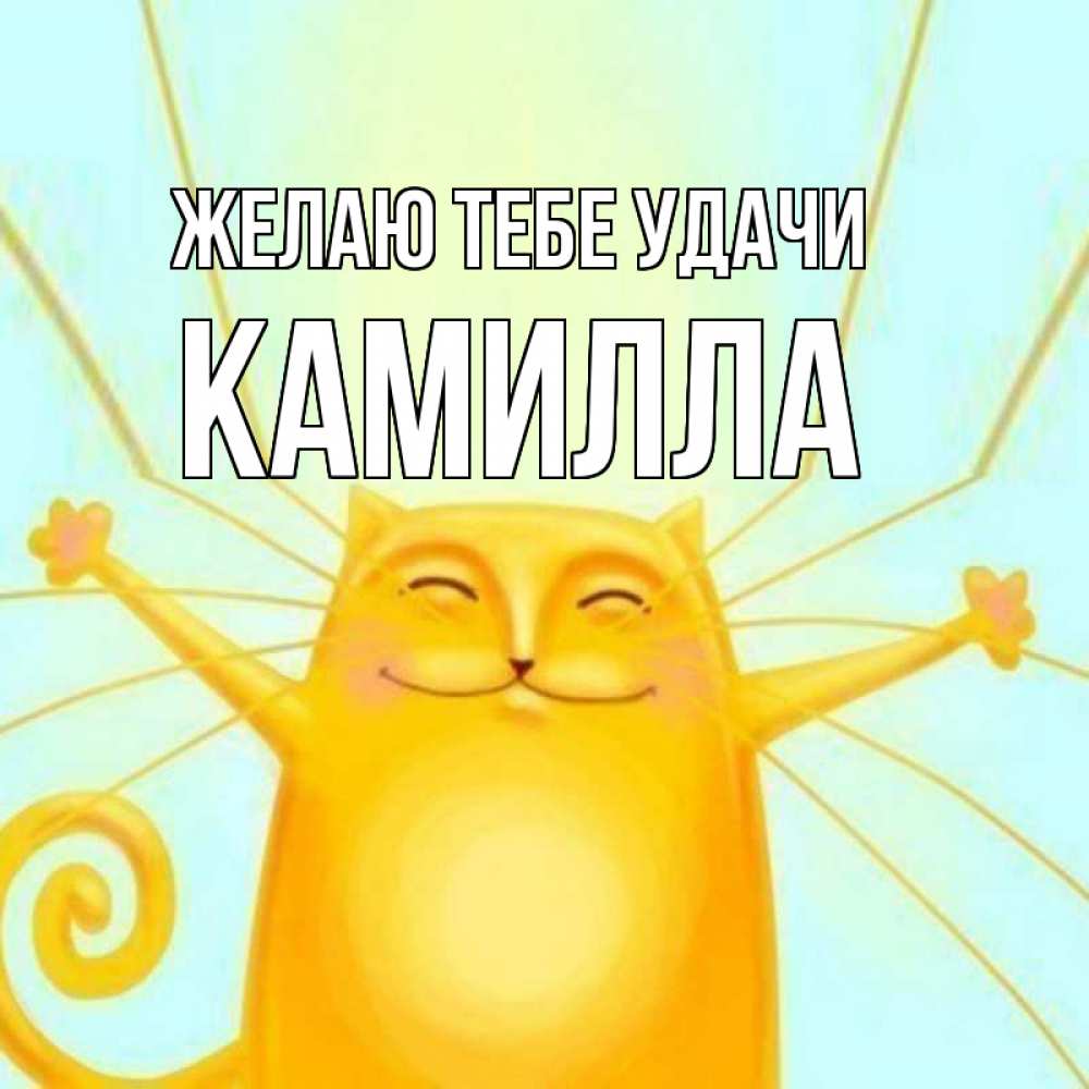 Открытка на каждый день с именем, Камилла Желаю тебе удачи пусть придет к тебе удача Прикольная открытка с пожеланием онлайн скачать бесплатно 