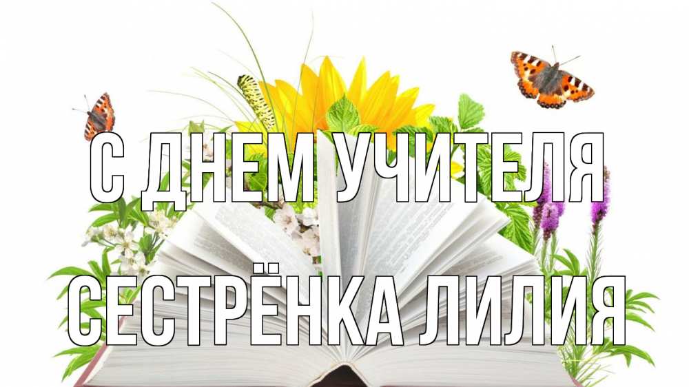 Открытка на каждый день с именем, Сестрёнка-Лилия С днем учителя с днем учителя Прикольная открытка с пожеланием онлайн скачать бесплатно 