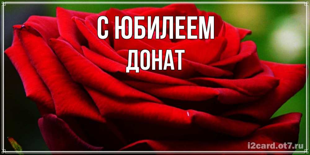 Открытка на каждый день с именем, Донат С юбилеем розочка очень красивая Прикольная открытка с пожеланием онлайн скачать бесплатно 