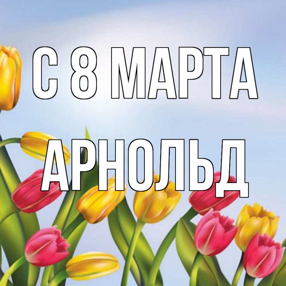 Открытка на каждый день с именем, Арнольд С 8 МАРТА международный женский день Прикольная открытка с пожеланием онлайн скачать бесплатно 