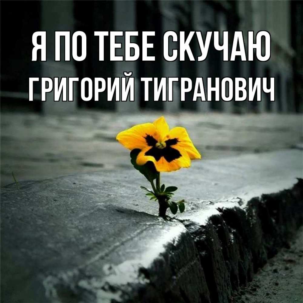 Открытка с именем, Григорий Тигранович, Я по тебе скучаю