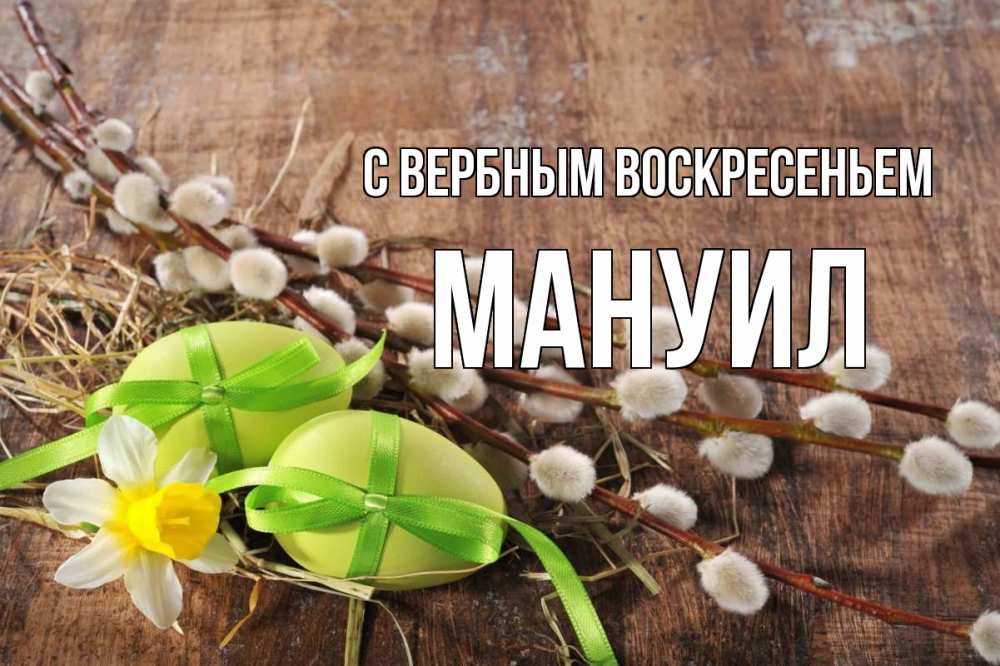Открытка на каждый день с именем, Мануил С вербным воскресеньем верба Прикольная открытка с пожеланием онлайн скачать бесплатно 