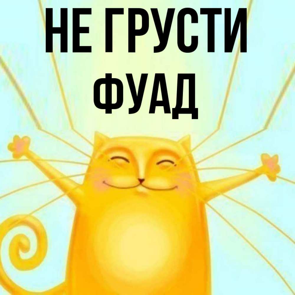 Открытка на каждый день с именем, Фуад Не грусти обнимашки усатые Прикольная открытка с пожеланием онлайн скачать бесплатно 