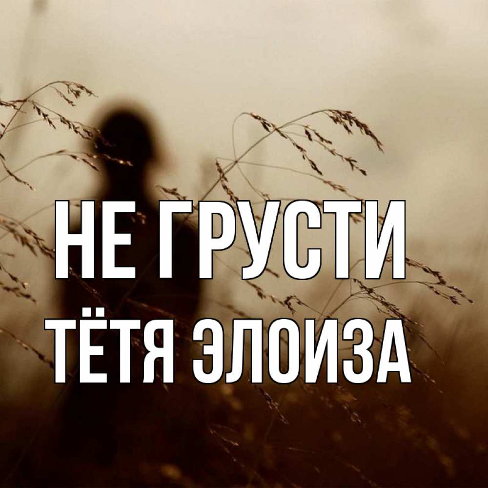 Открытка на каждый день с именем, Тётя-Элоиза Не грусти грусть Прикольная открытка с пожеланием онлайн скачать бесплатно 