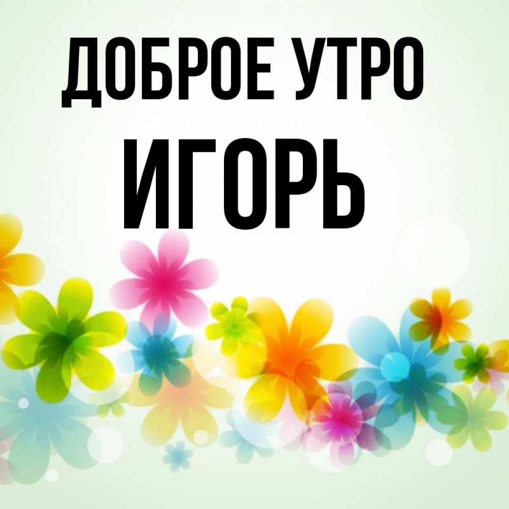 Открытка на каждый день с именем, Игорь Доброе утро позитивные цветочки Прикольная открытка с пожеланием онлайн скачать бесплатно 