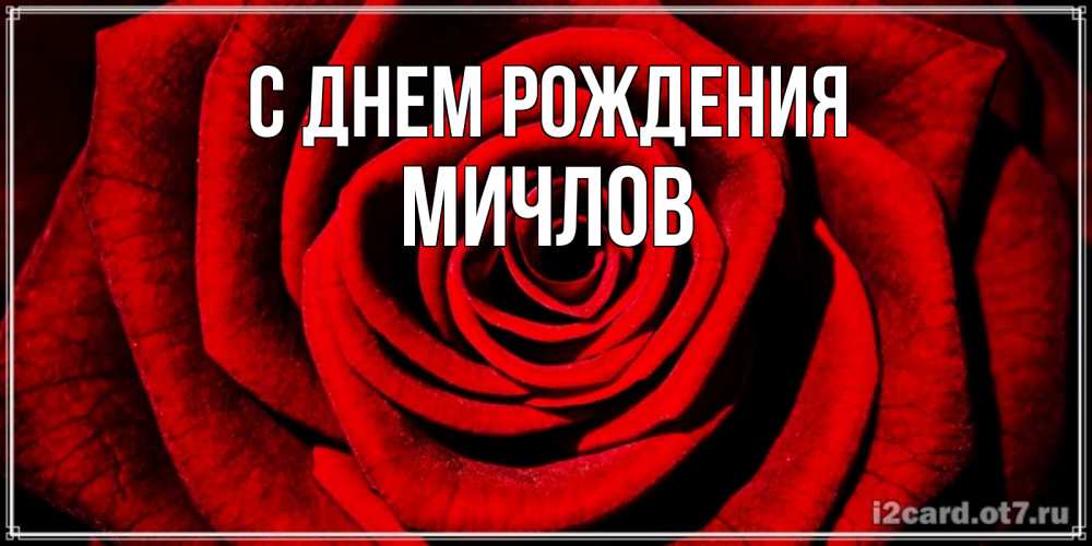 Открытка на каждый день с именем, Мичлов С днем рождения алая роза Прикольная открытка с пожеланием онлайн скачать бесплатно 