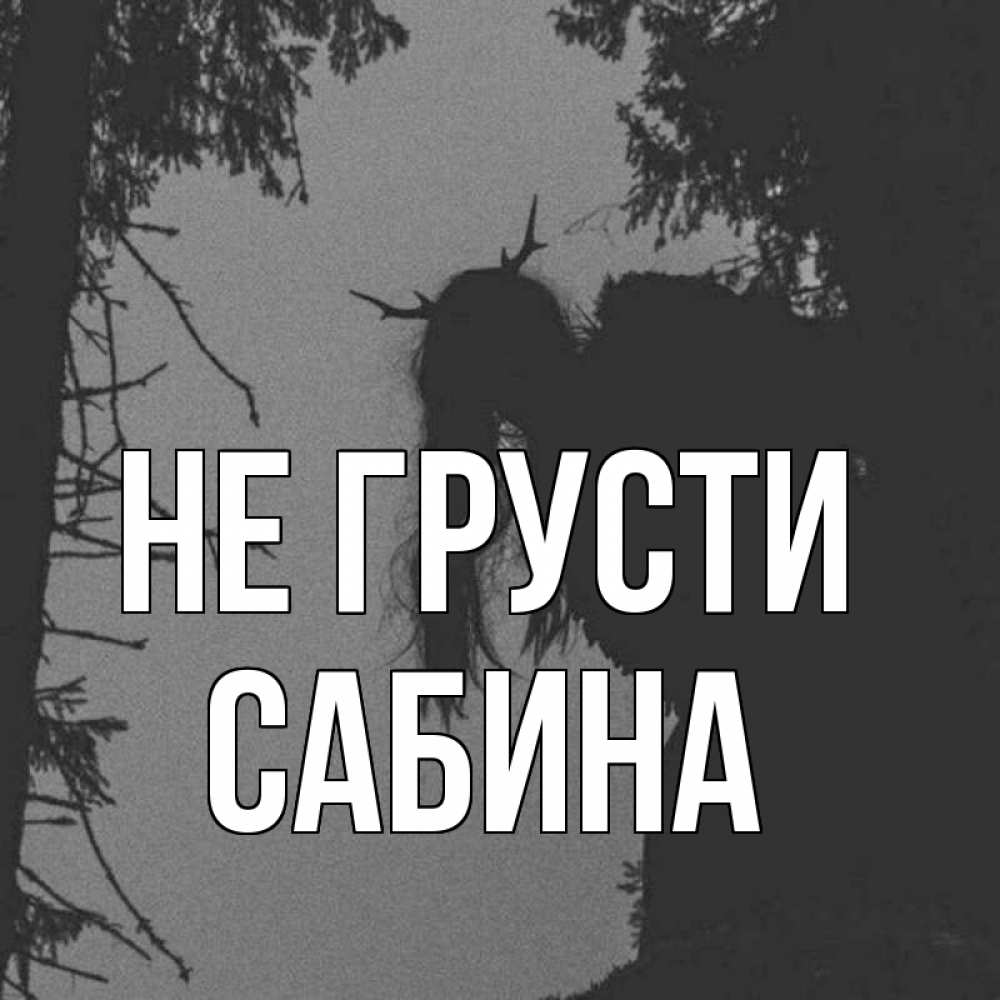 Открытка на каждый день с именем, Сабина Не грусти чудище лесное Прикольная открытка с пожеланием онлайн скачать бесплатно 