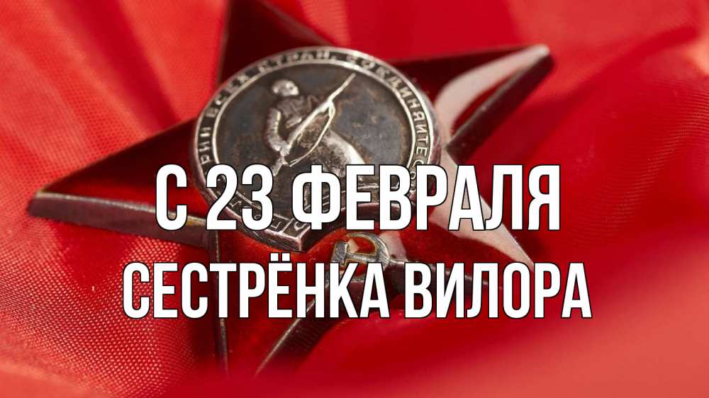 Открытка на каждый день с именем, Сестрёнка-Вилора С 23 февраля 23 февраля Прикольная открытка с пожеланием онлайн скачать бесплатно 