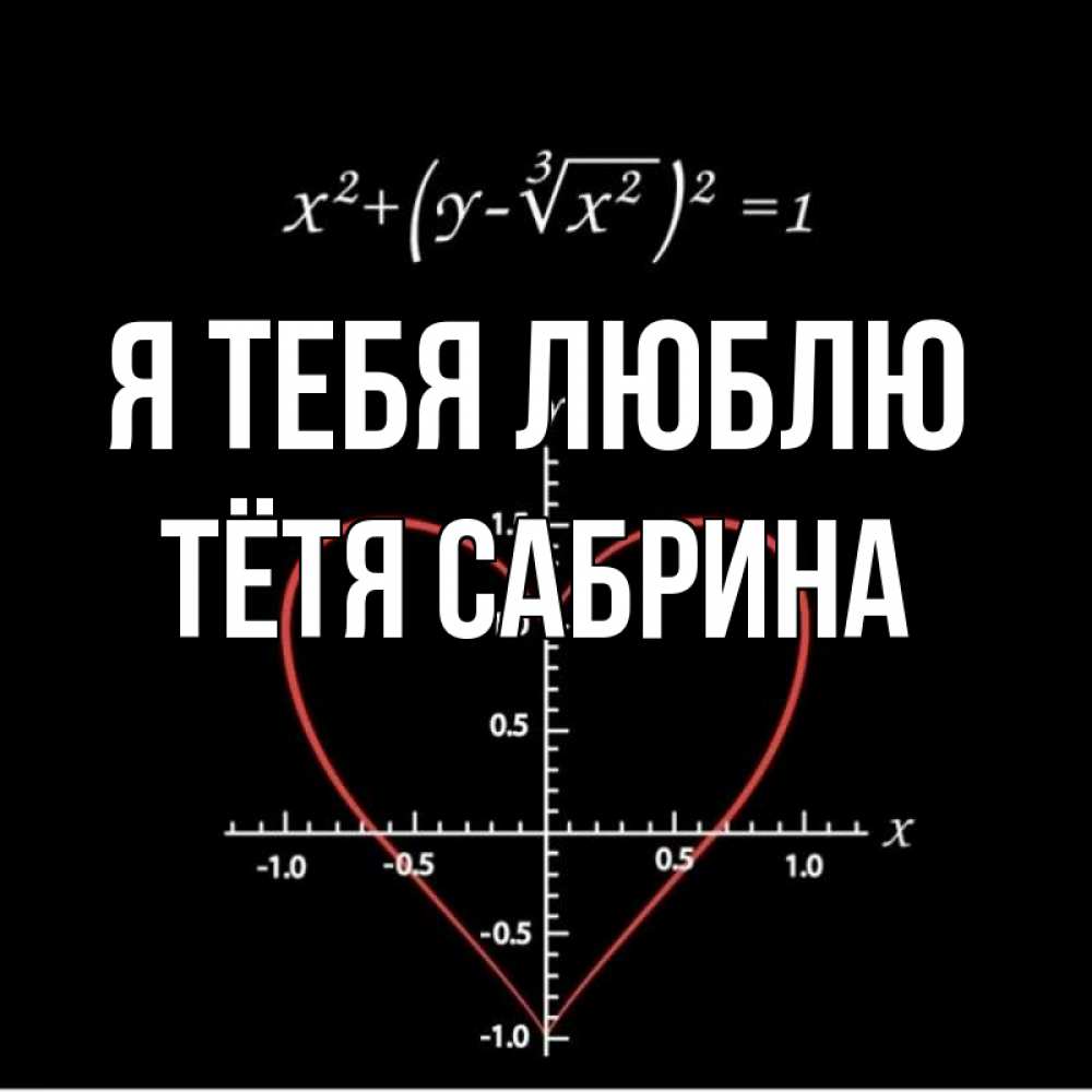 Открытка на каждый день с именем, Тётя-Сабрина Я тебя люблю сердечная формула Прикольная открытка с пожеланием онлайн скачать бесплатно 