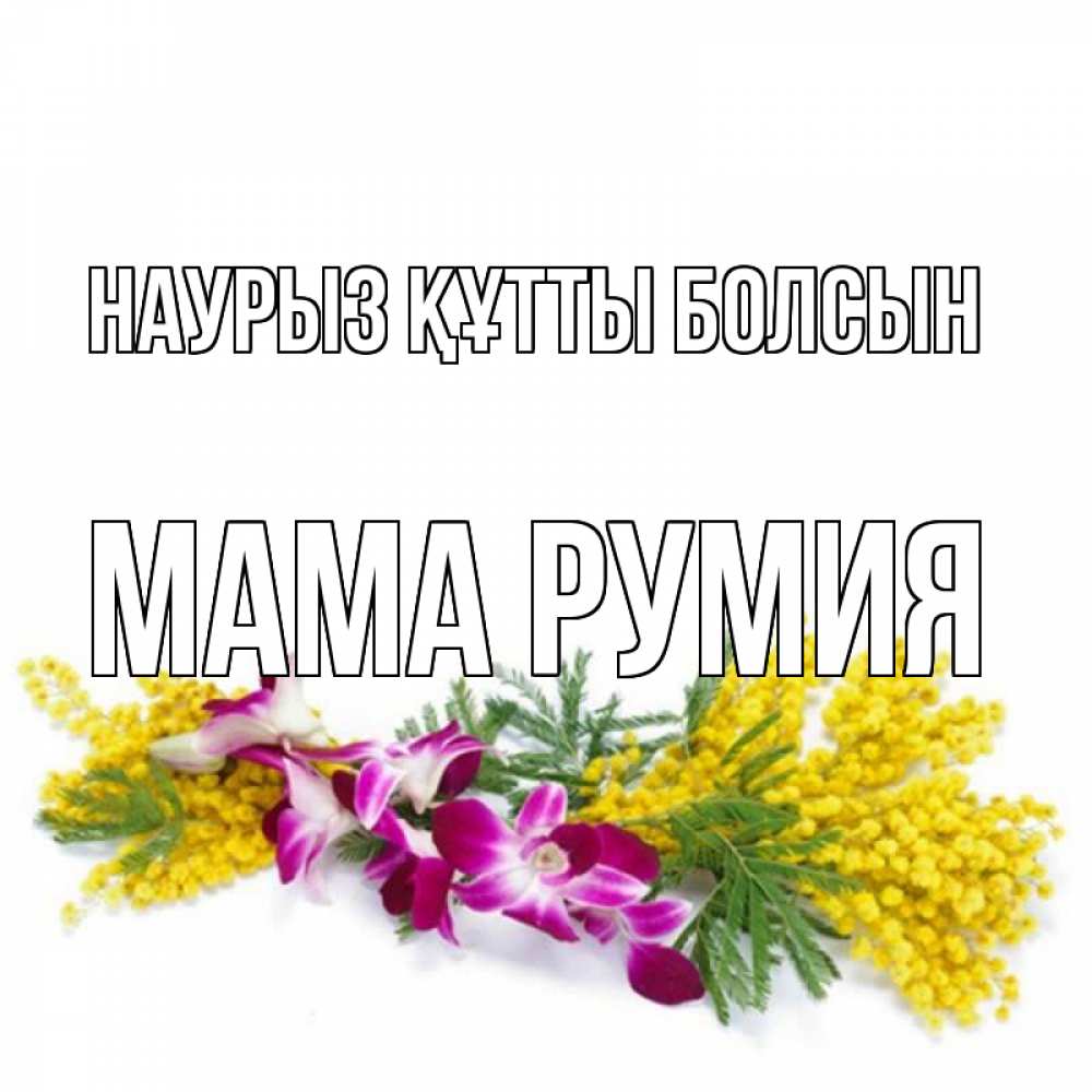 Открытка на каждый день с именем, Мама-Румия Наурыз құтты болсын открытка  наурыз с цветами  1 Прикольная открытка с пожеланием онлайн скачать бесплатно 