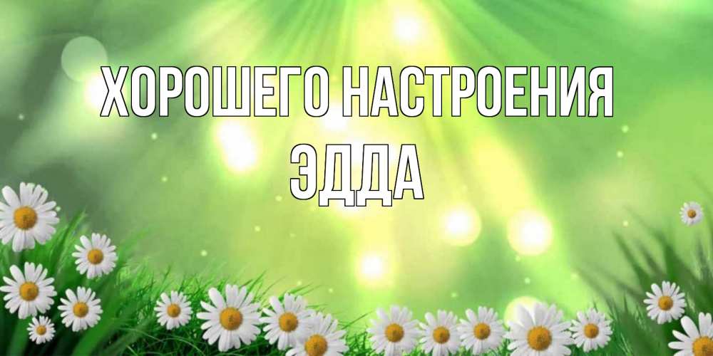 Открытка на каждый день с именем, Эдда Хорошего настроения открытка с ромашками и солнечными лучами Прикольная открытка с пожеланием онлайн скачать бесплатно 