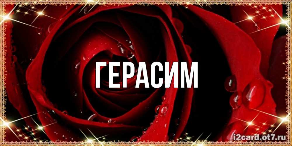 Открытка на каждый день с именем, Герасим Главная цветок в росе на день рождения Прикольная открытка с пожеланием онлайн скачать бесплатно 