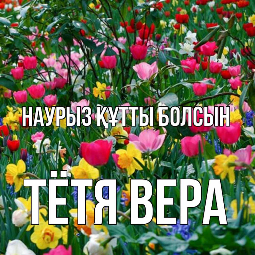 Открытка на каждый день с именем, Тётя-Вера Наурыз құтты болсын с наурызом поздравления для женщины Прикольная открытка с пожеланием онлайн скачать бесплатно 