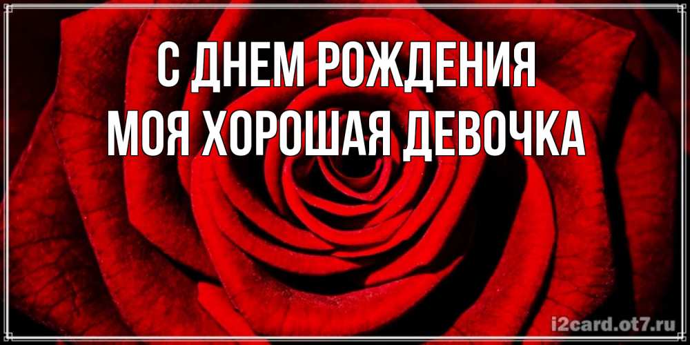 Открытка на каждый день с именем, моя-хорошая-девочка С днем рождения алая роза Прикольная открытка с пожеланием онлайн скачать бесплатно 