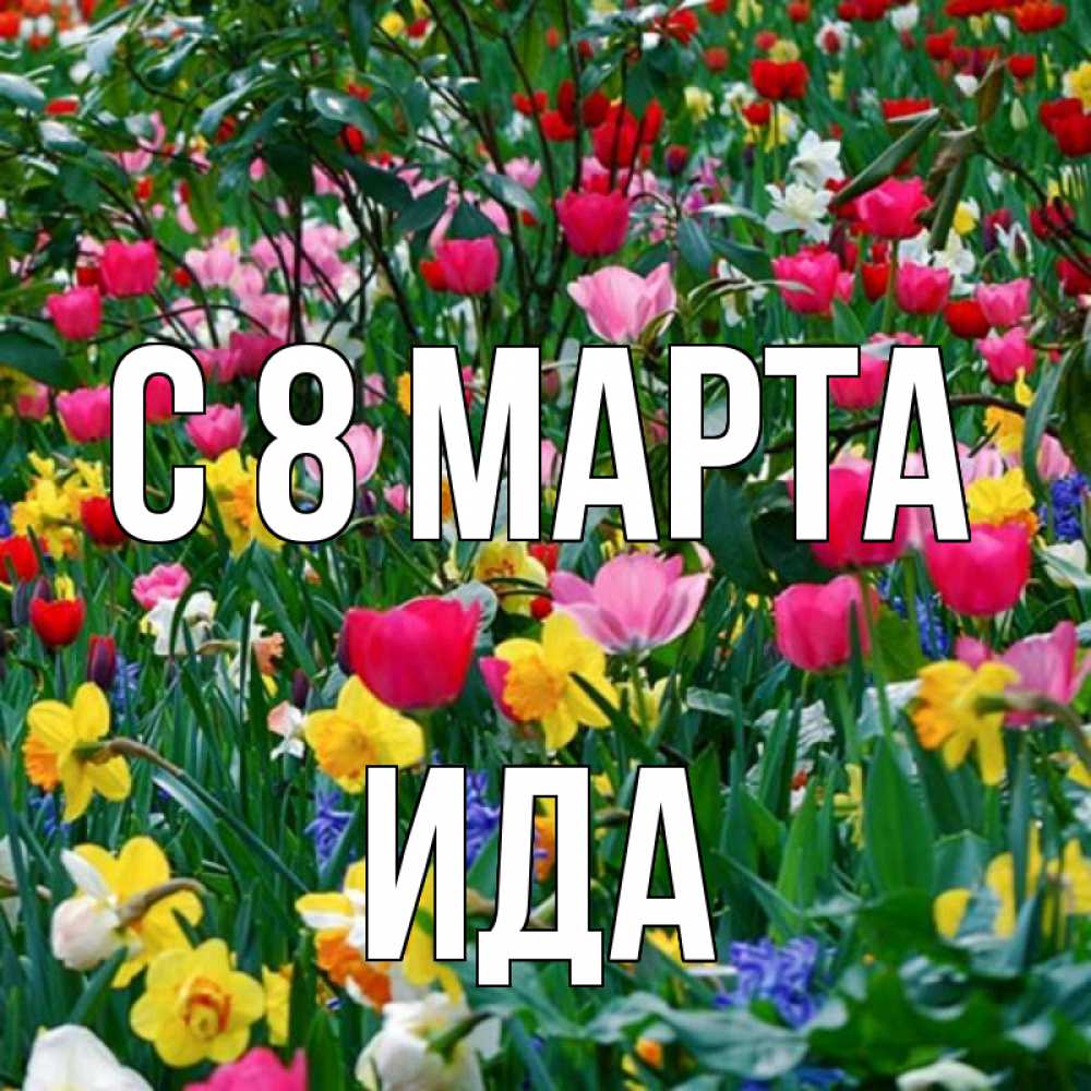 Открытка на каждый день с именем, Ида С 8 МАРТА с международным женским днем поздравления для женщины Прикольная открытка с пожеланием онлайн скачать бесплатно 