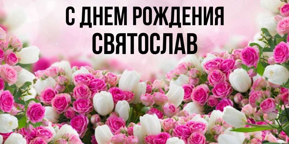 Открытка на каждый день с именем, Святослав С днем рождения открытка с разными розами Прикольная открытка с пожеланием онлайн скачать бесплатно 