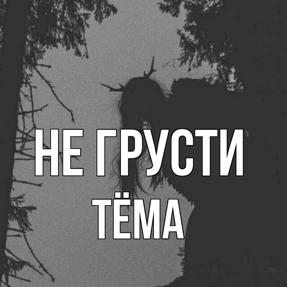 Открытка на каждый день с именем, Тёма Не грусти чудище лесное Прикольная открытка с пожеланием онлайн скачать бесплатно 