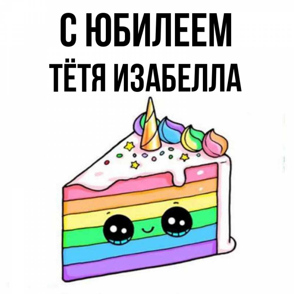 Открытка на каждый день с именем, Тётя-Изабелла С юбилеем с днем варенья Прикольная открытка с пожеланием онлайн скачать бесплатно 